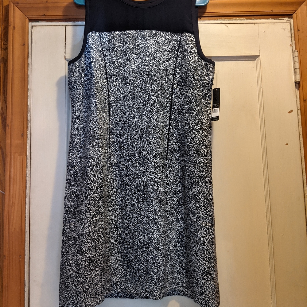 NWT Nic &Zoe size Large Black and white sleeveless dress